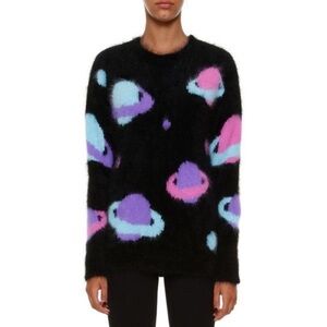 Vintage Jeremy Scott Intarsia Planet AOP Sweater‎ Wool Blend Made In Italy EU36